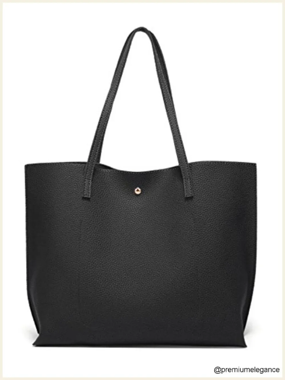 Faux Leather Tote Shoulder Bag with Tassel, Large Capacity Handbag